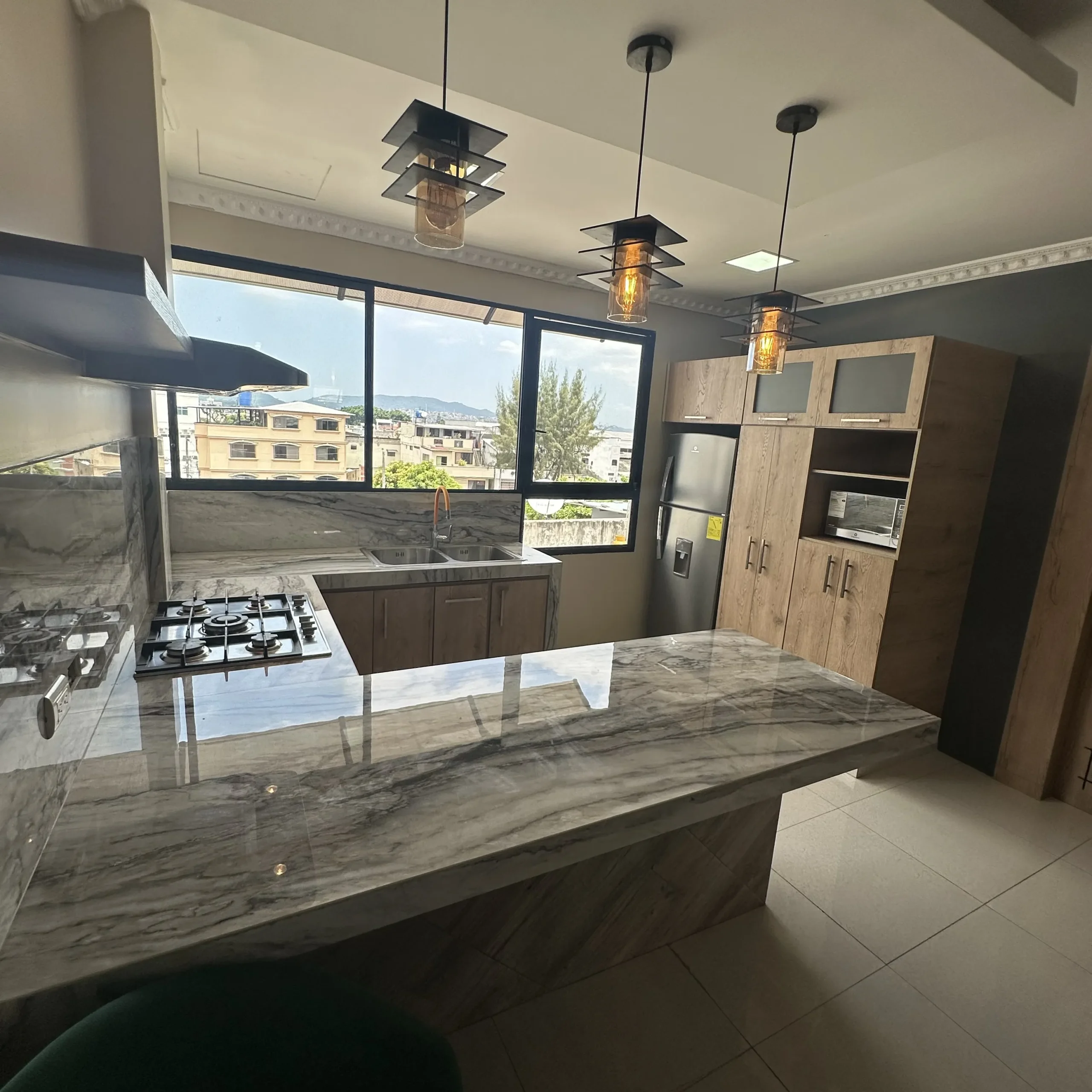 mini suite amobada sala y cocina